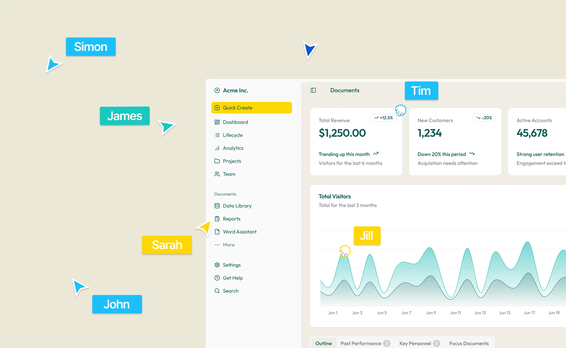 Team collaboration interface designed for all roles